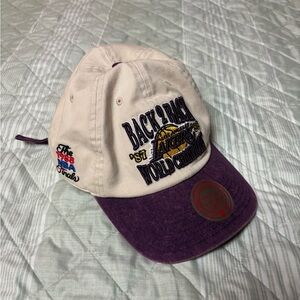 Urban Outfitters Lakers Championship Cap in Cream and Purple